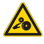 Предупреждающий знак безопасности Возможно травмирование рук
