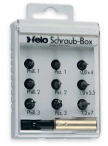 Набор бит С6,3х25 9 шт.+магнит.держ., серия 020 FELO 020 995 06