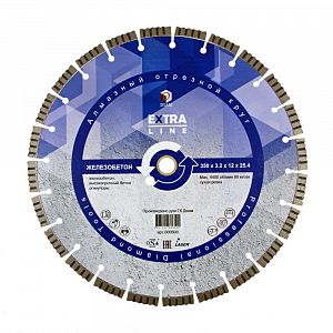 Алмазный диск DIAM Железобетон Extra Line 350x3,2x10x25,4 000600