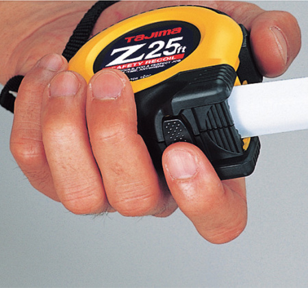 Рулетка Z LOCK 5м/25мм, цвет желтый, обрезиненный корпус TAJIMA Z5L50MG