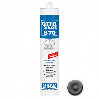 Нейтральный силиконовый герметик для камня и мрамора OTTOSEAL S70 PREMIUM С6116 (матовый серый антрацит), 310мл