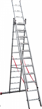 Профессиональная алюминиевая трёхсекционная лестница NV3230 артикул 3230311