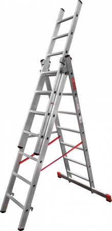 Профессиональная алюминиевая трёхсекционная лестница NV3230 артикул 3230307