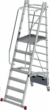 Профессиональная передвижная складная лестница-стремянка с платформой NV3540 артикул 3540107