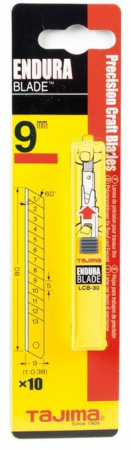 Лезвия, LСB-30, 9 мм, для ножей LC-301,302,303,305 /10 шт. в футляре TAJIMA LCB30RBC/K1
