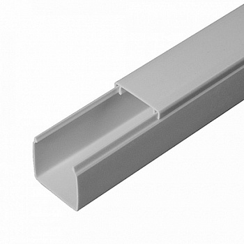 Кабель-канал серый RAL 7035 2-й замок в п/э 25х25 (48м/уп) Промрукав