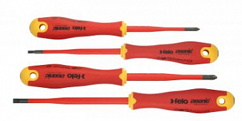 Набор отвёрток ERGONIC E-SLIM диэлектр., серия 413 4 шт. в кейсе FELO 413 841 98