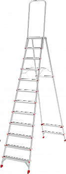 Профессиональная анодированная стремянка с площадкой 350×260 мм и дугой безопасности 800 мм NV 3136А артикул 3136112A