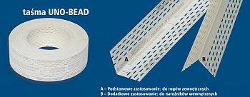 Лента UNO-BEARD L=20  армирующая угловая синяя в рулоне 57mm  Strait-Flex