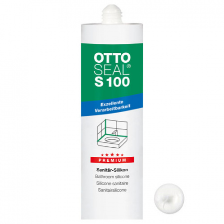Профессиональный универсальный силиконовый герметик OTTOSEAL S100 PREMIUM C8687 (мат. белый), 300мл
