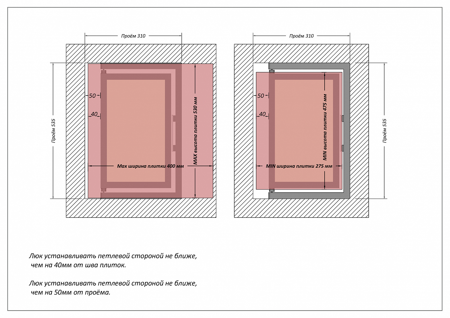 Люк ревизионный / 300х500 мм