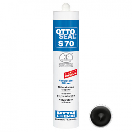 Нейтральный силиконовый герметик для камня и мрамора OTTOSEAL S70 PREMIUM С4720 (черный с золотом структурированный), 310мл