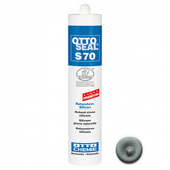 Нейтральный силиконовый герметик для камня и мрамора OTTOSEAL S70 PREMIUM С47 (серо-голубой структурированный), 310мл