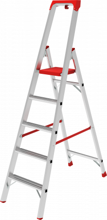 Индустриальная алюминиевая стремянка с развальцованными ступенями и органайзером NV5115 артикул 5115105