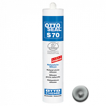 Нейтральный силиконовый герметик для камня и мрамора OTTOSEAL S70 PREMIUM С44 (бледно-голубой структурированный), 310мл