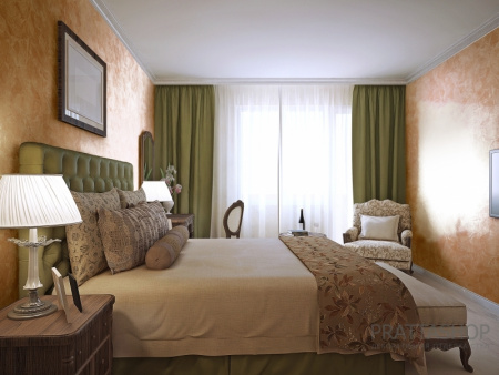 Эффект античного мрамора в спальне