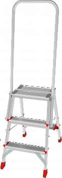 Профессиональная алюминиевая стремянка с площадкой 350×260 мм и дугой безопасности 800 мм NV 3136 артикул 3136103