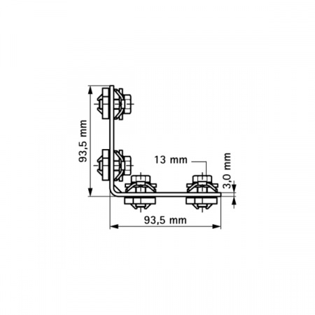 Walraven  BIS RapidRail Уголок 90° 90 х 90 мм, 4 монтажных гайки  6584001