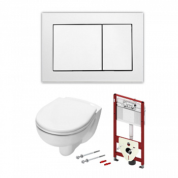 TECE  Комплект с панелью смыва TECEbase и унитазом TECE V04 54 см белая  9400000.WC1