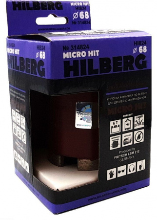 Коронка алмазная 68 мм Hilberg Industrial Laser Micro Hit под пылеудалитель HI824