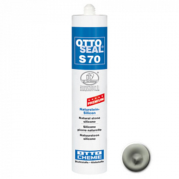 Нейтральный силиконовый герметик для камня и мрамора OTTOSEAL S70 PREMIUM С111 (серый структурированный), 310мл
