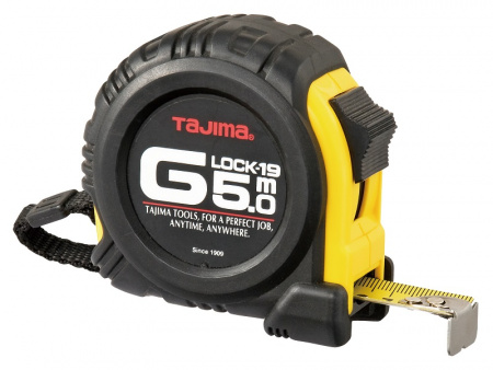 Рулетка G LOCK 5м/19мм, цвет черно-желтый TAJIMA G9P50MT