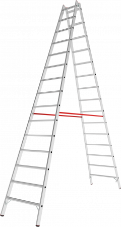 Индустриальная двухсторонняя алюминиевая стремянка с развальцованными ступенями NV5120 артикул 5120215