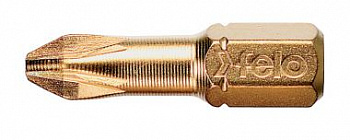 Бит 1/4" с алм. напылением, PZ1х25, серия 021 С6,3TIN FELO 021 010 80