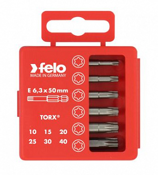 Набор бит   Torx С6,3х50 6 шт., серия 036 ( TX  10  15  20  25  30  40) FELO 036 915 16