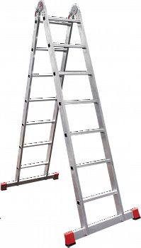 Профессиональная алюминиевая двухсекционная шарнирная лестница NV3310 артикул 3310207