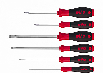 Набор отвёрток Wiha SoftFinish Шлиц, Pozidriv, с шестигранником под гаечный ключ, 6 пр.