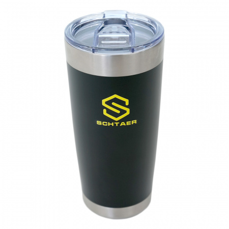 SCH-TK345232 Термокружка вакуумная  590 ml, черная, с нанесением фирменного логотипа SCHTAER