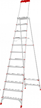 Профессиональная алюминиевая стремянка с площадкой 350×260 мм и органайзером NV 3135 артикул 3135112