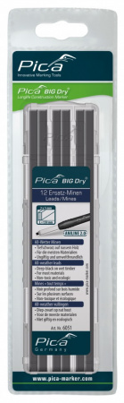 PICA-MARKER 6051 К-т грифелей ANILINE 2.0 вспепогодные для карандаша Pica BIG Dry (12 шт) в кейсе (в блистере)