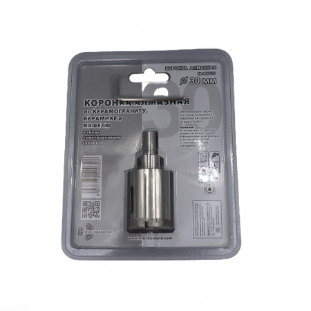 Коронка алмазная по керамике и кафелю с центрирующим сверлом 30мм  400030