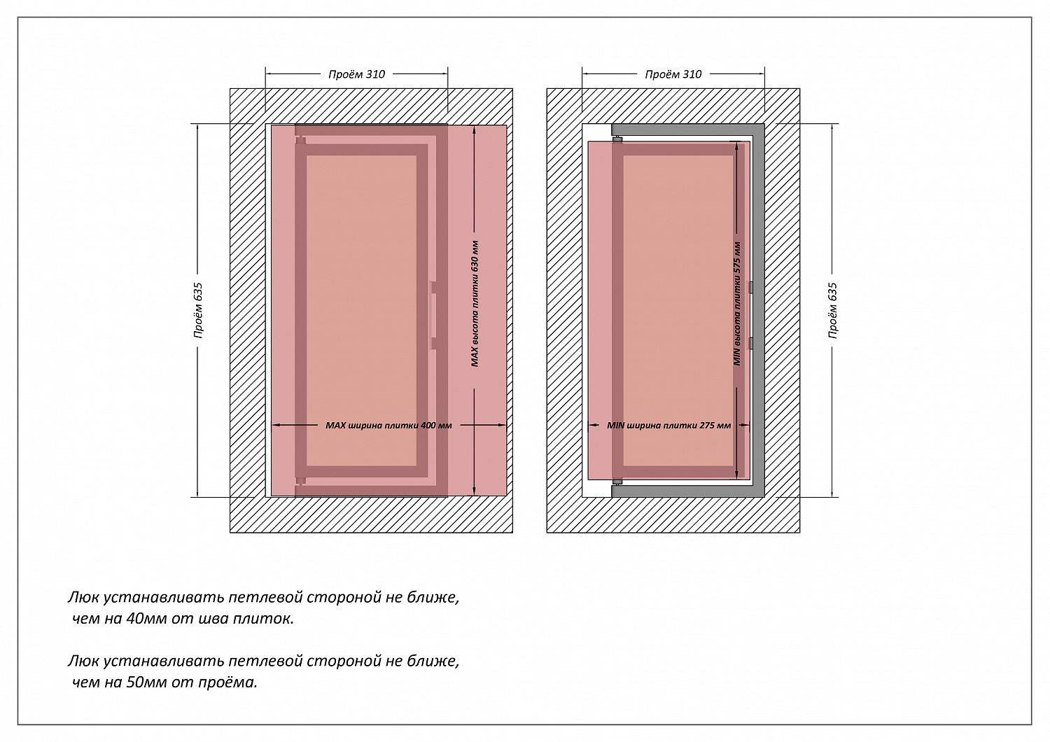 Люк ревизионный / 300х600 мм