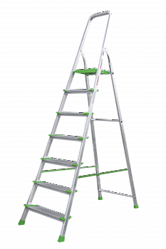 Стремянка алюминиевая со ступенями 130 мм NV2117