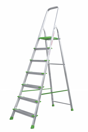 Стремянка алюминиевая со ступенями 130 мм NV2117