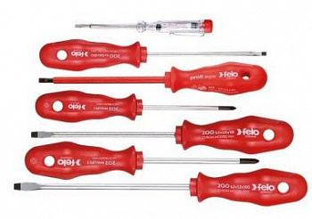 Набор отверторк SL/PH, отвертка SL VDE, отвертка тестер сети, 7 шт FELO 200 971 97