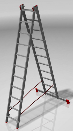 Профессиональная алюминиевая двухсекционная лестница NV3220 артикул 3220211