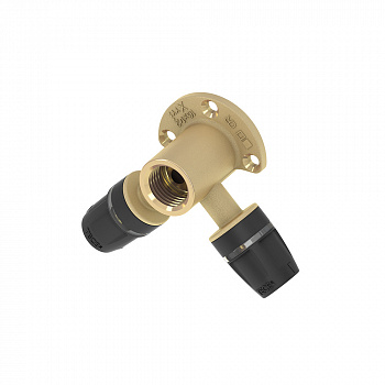 TECE  Тройник угловой с настенным креплением, латунь 16 × 1/2" × 16  8720007