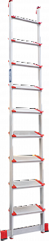 Профессиональная алюминиевая приставная лестница со ступенями 130 мм NV 3217 артикул 3217109