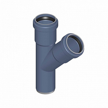POLO-KAL  Шумопоглощающий тройник канализационный 45° 32/32  02200