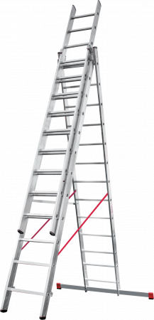 Профессиональная алюминиевая трёхсекционная лестница NV3230 артикул 3230313