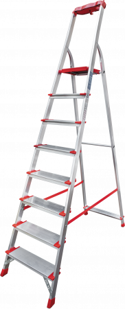 Профессиональная алюминиевая стремянка со ступенями 130 мм и органайзером NV 3118 артикул 3118108