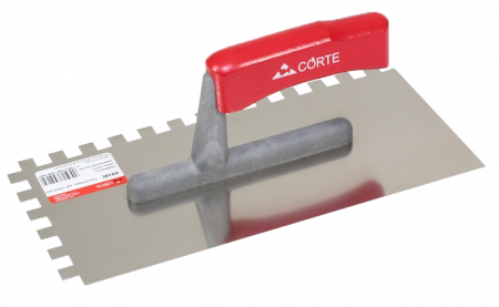 Гребёнка нержавеющая 270х130 мм зуб 10х10 мм с деревянной ручкой, CORTE
