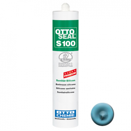 Профессиональный универсальный силиконовый герметик OTTOSEAL S100 PREMIUM С25 (бермуды голубой), 300мл