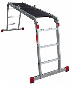 Профессиональная алюминиевая лестница-трансформер с помостом, ширина 400 мм NV3330 артикул 3330403