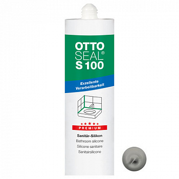 Профессиональный универсальный силиконовый герметик OTTOSEAL S100 PREMIUM C8682 (мат. цементно-серый №31), 300мл