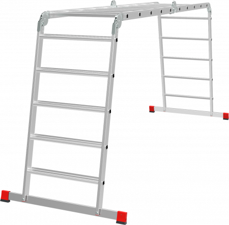 Профессиональная алюминиевая лестница-трансформер с развальцованными ступенями, ширина 650 мм NV3325 артикул 3325405